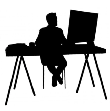 Professional working at desk on methodology